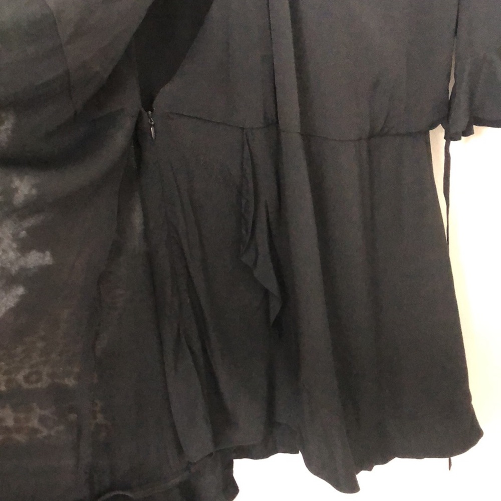 LOFT Navy Wrap Ruffle Romper - Picture 8 of 10